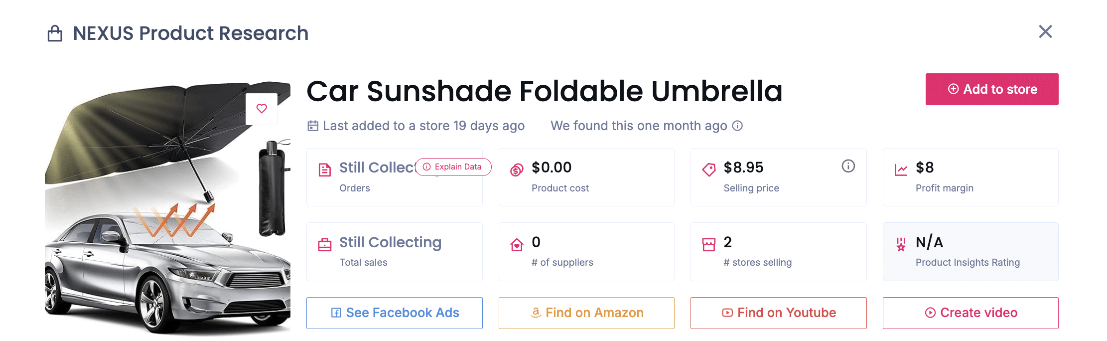 Foldable Car Umbrella (Windshield Shade)